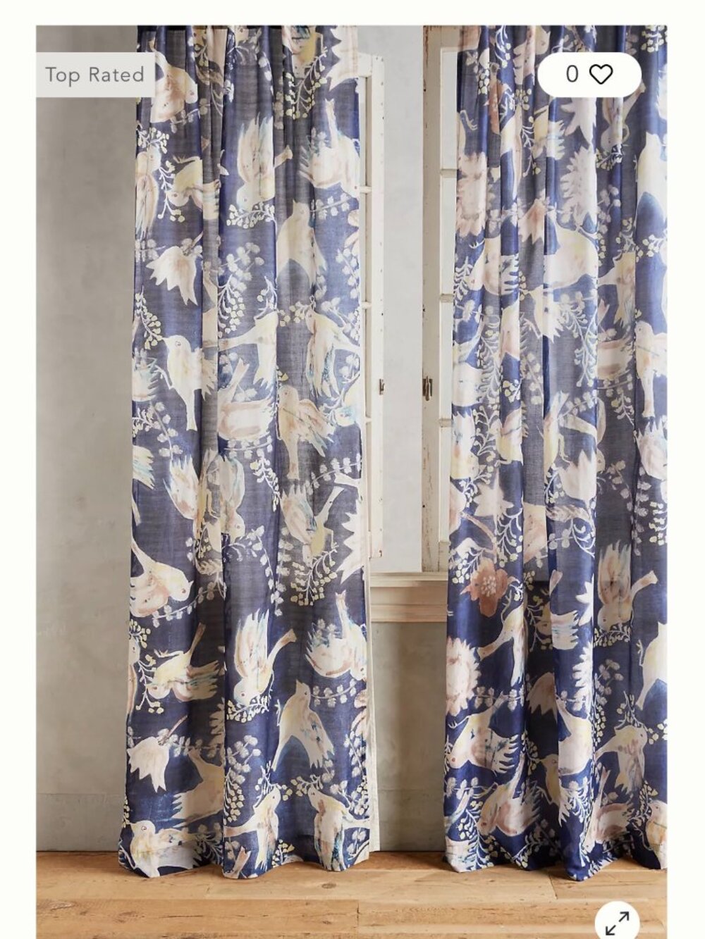 Anthropologie Odelina Curtain, NWT! 2 panels, 63 x 50 in